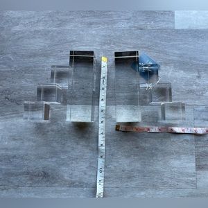 NWT Pair of Mikasa Clear Crystal Bookends with steps design